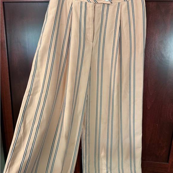 Topshop Wide Leg Tan and Black Pants High-Waisted - Picture 4 of 7